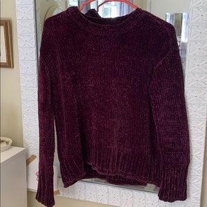 purple velvet cropped sweater top